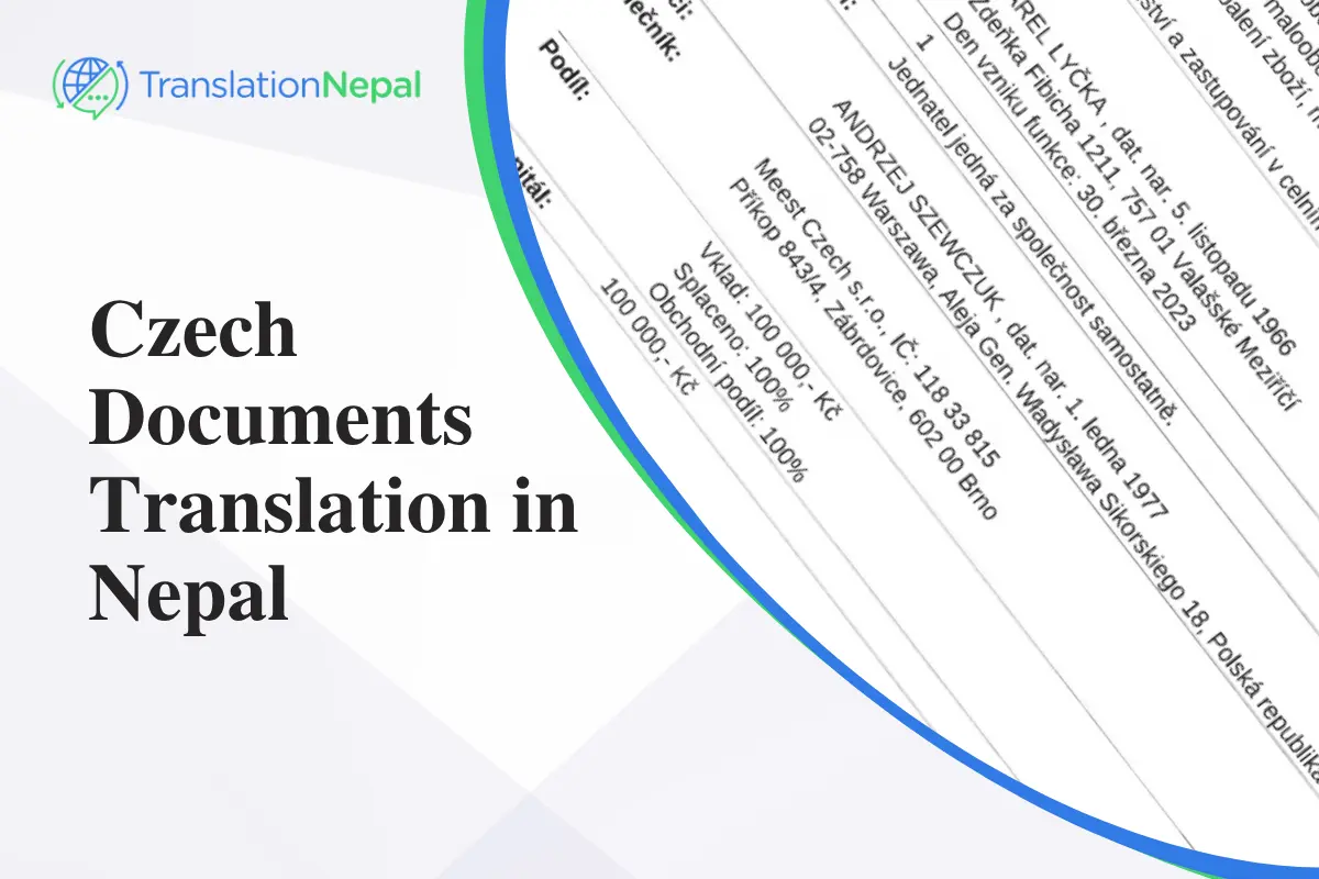 Czech Documents Translation in Nepal – Certified & Legalized Services