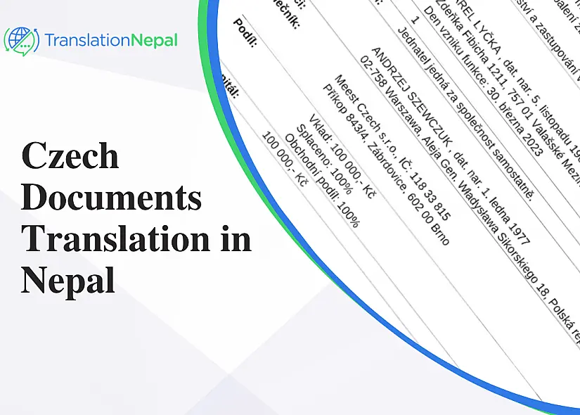 Czech Documents Translation in Nepal – Certified & Legalized Services